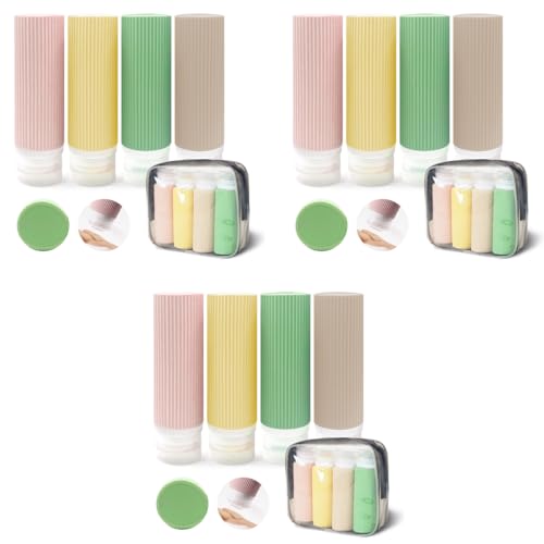 MAYCREATE® 12PCS 3oz Travel Bottles Kit for Toiletries Silicone Squeeze Small Refillable Leakproof Bottles for Shampoo Lotion with Storage Pouch MAYCREATE® 12PCS 3oz Travel Bottles Kit for Toiletries Silicone Squeeze Small Refillable Leakproof Bottles for Shampoo Lotion with Storage Pouch